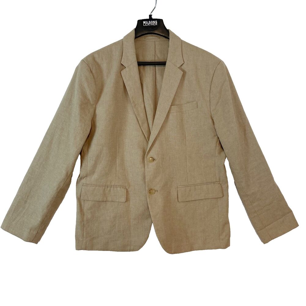 Old Navy Linen Blazer Men's XL Tan Beige Sport Coat Classic Quiet Luxury